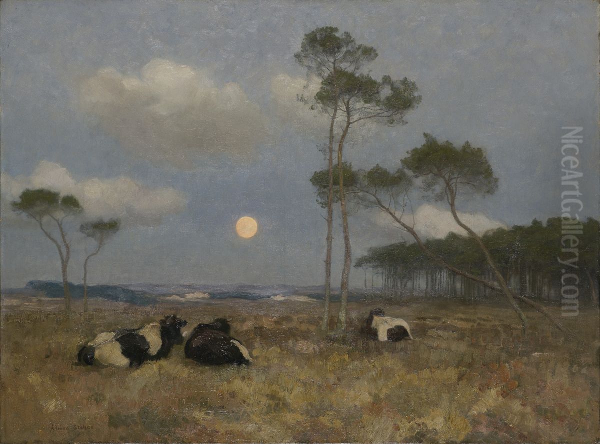 Moonrise on the Zuyderzee Oil Painting by Adrian Scott Stokes