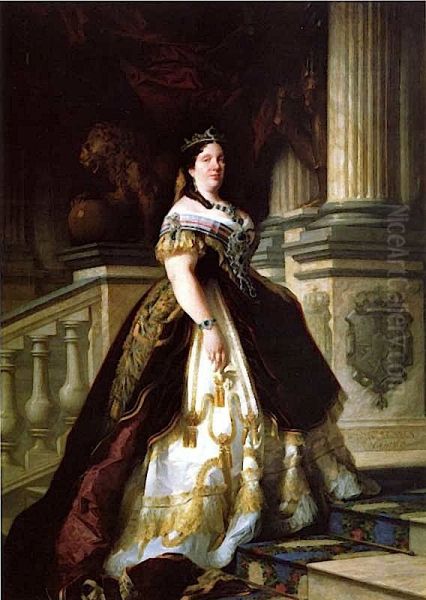 Isabel II de Espana Oil Painting by Jose Casado del Alisal