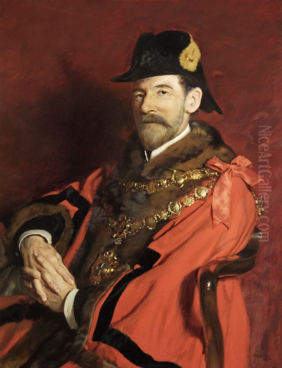 Sir Merton Russell-Cotes (1835-1921) Oil Painting by John Henry Lorimer