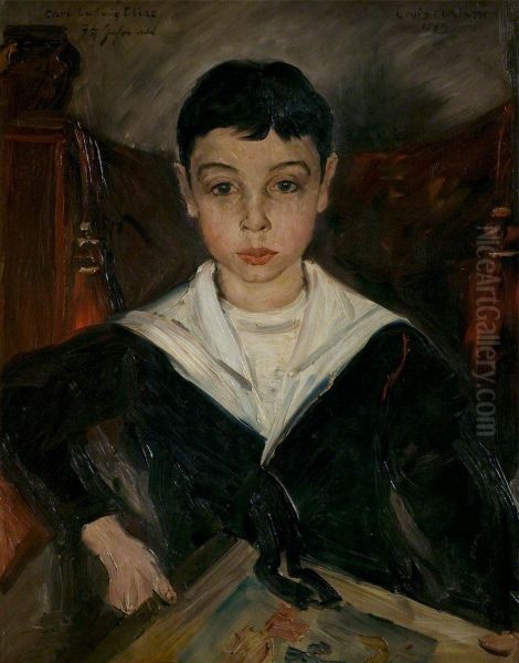 Carl Ludwig Elias, Aged 7 1/4 Oil Painting by Lovis (Franz Heinrich Louis) Corinth