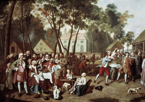Fair at Hesselohe Oil Painting by Peter Jacob Horemans