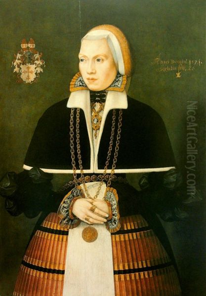 Portrait of Dorothea von Vechelde nee von Brotizem Oil Painting by Ludger Tom Ring the Younger