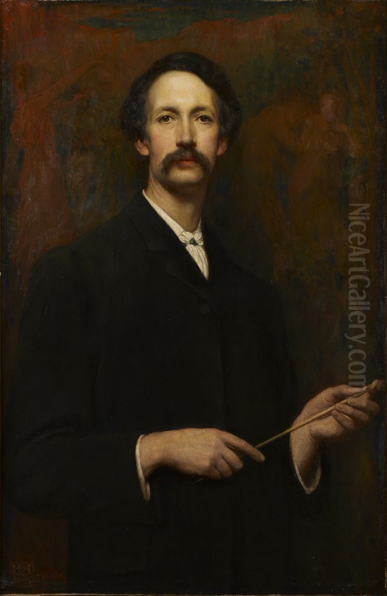 Self Portrait Oil Painting by Edward S. Harper