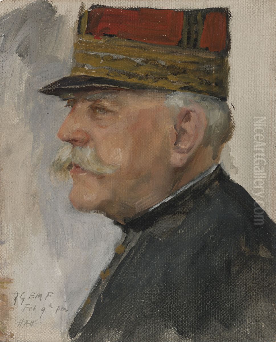 Portrait ofMarshal Joffre, Frenchcommander-in-chief Oil Painting by Herbert Arnould Olivier