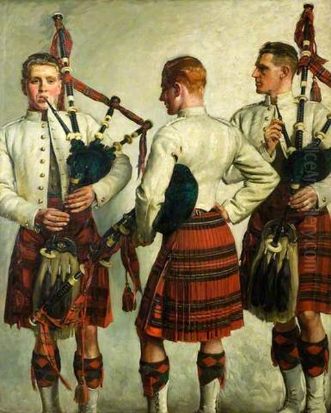 Pipe Practice Oil Painting by William Bruce Ellis Ranken