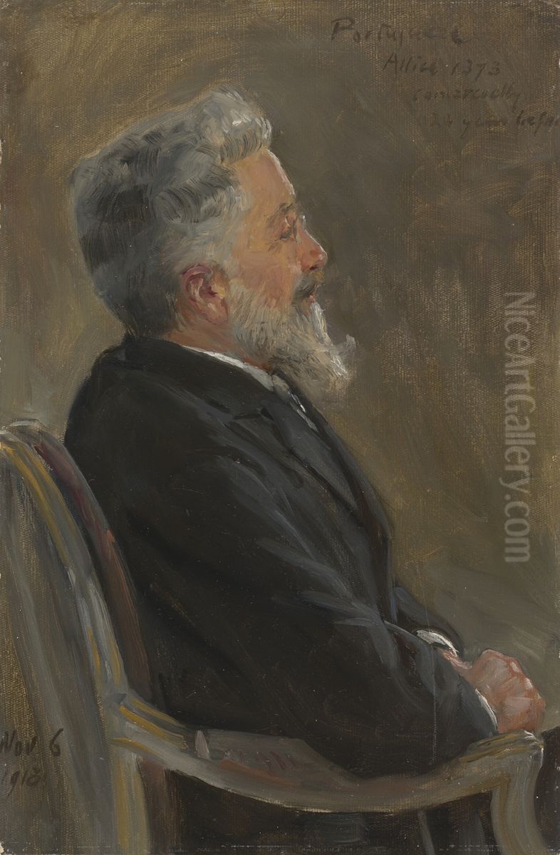 Portrait of Antonio Maria de Bettencourt Rodrigues, Portuguese ambassador Oil Painting by Herbert Arnould Olivier