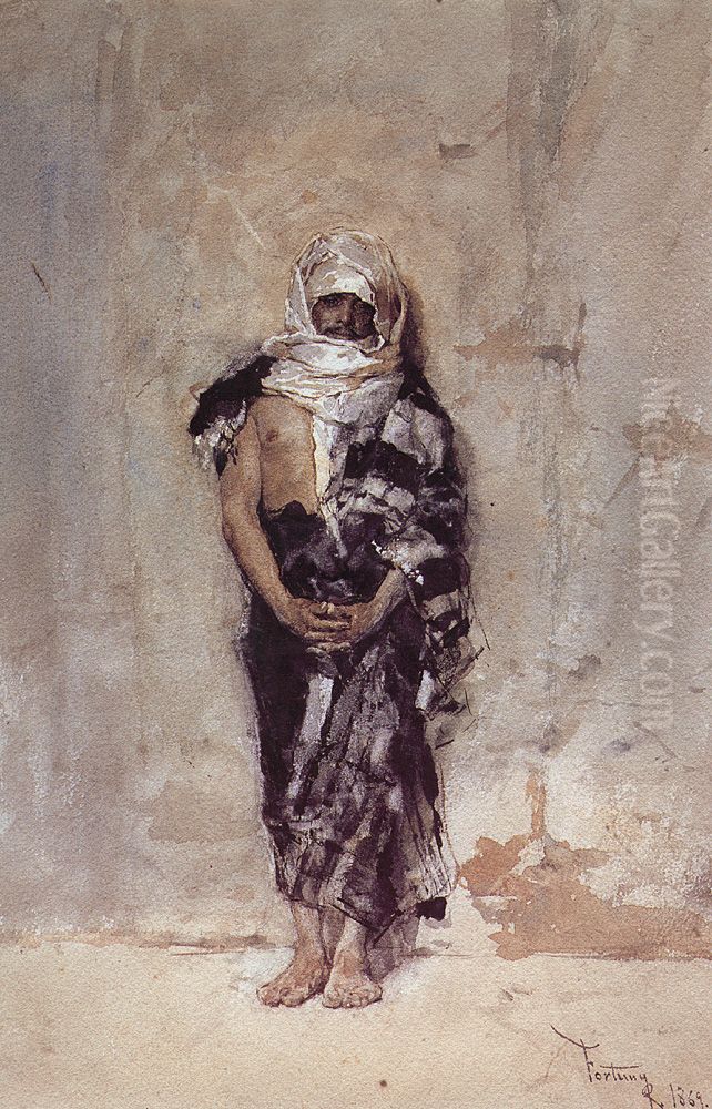 Moroccan Man Oil Painting by Maria Fortuny Marsal