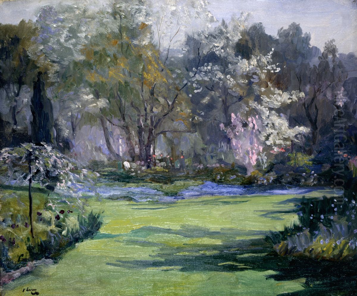 Spring, the Garden, Villa Sylvia Oil Painting by John Lavery