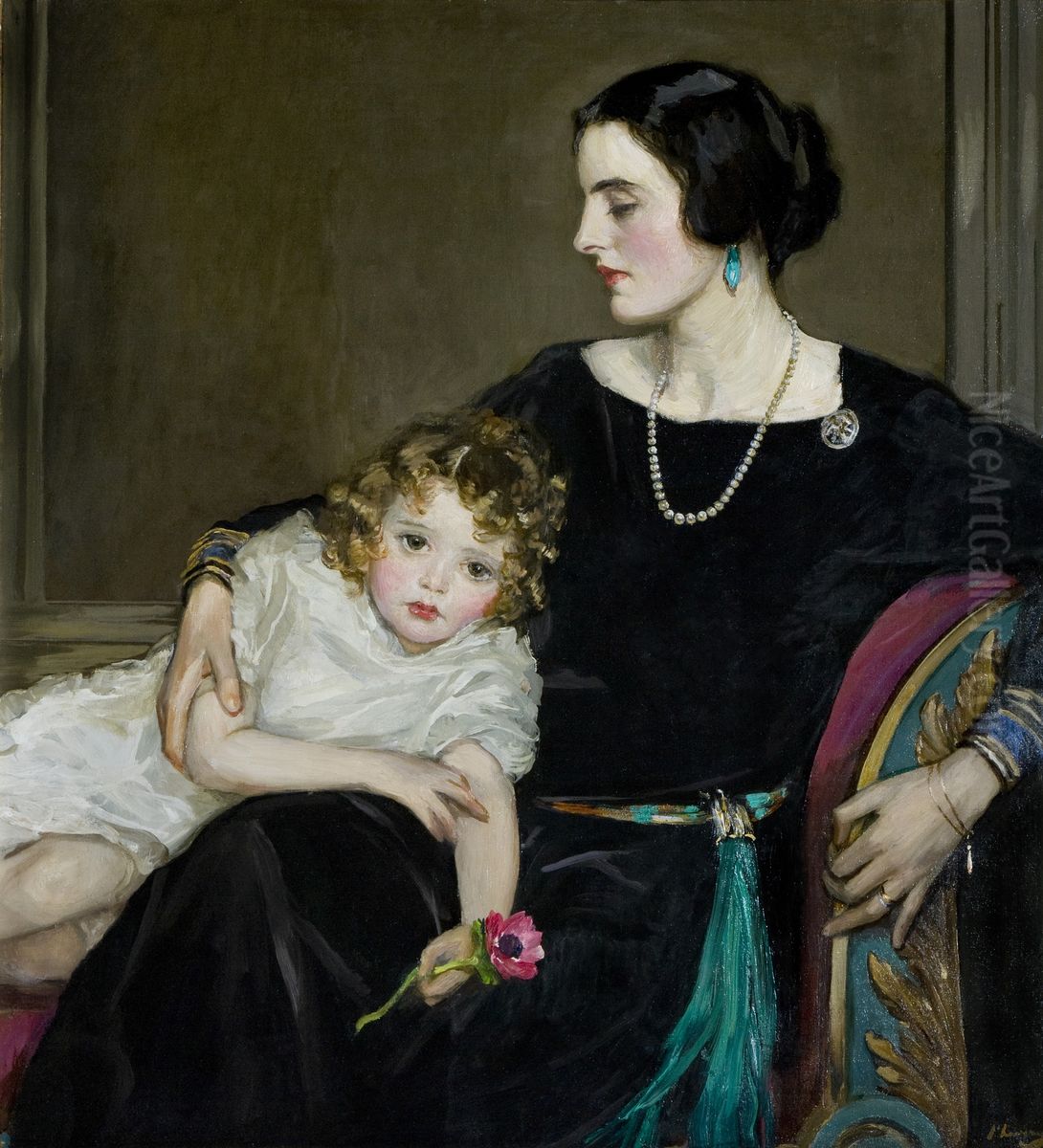 Anne Moira and the Honourable Mrs Forbes-Sempill Oil Painting by John Lavery
