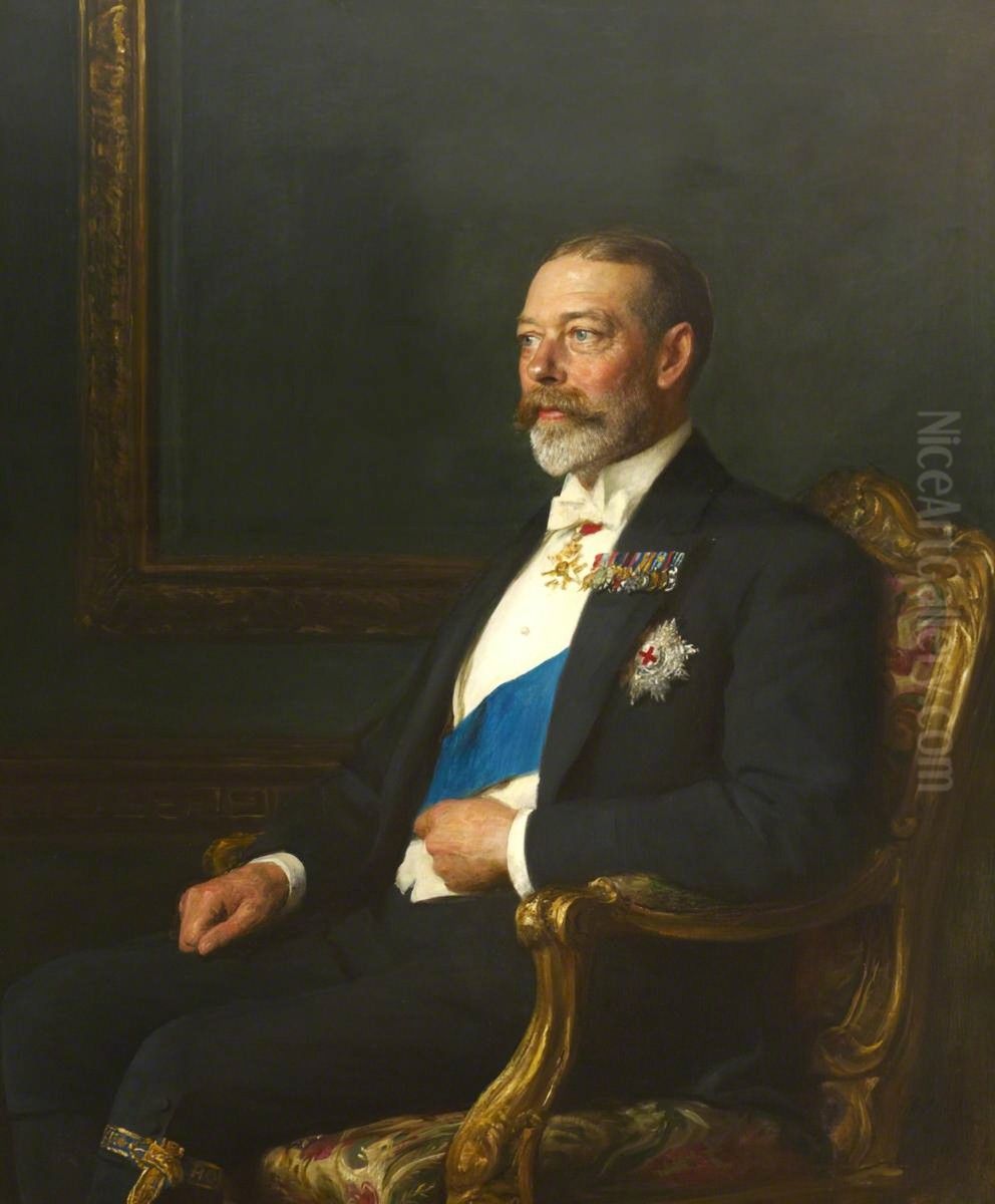 King George V Oil Painting by Arthur Stockdale Cope