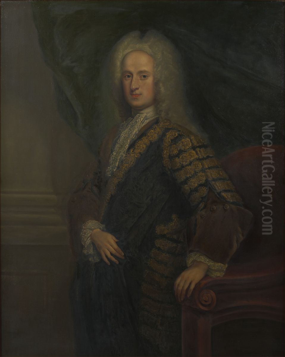 John Hay (1695-1762), 4th Marquess of Tweeddale, Secretary of State for Scotland (1742-1746), Lord Justice General for Scotland (1761-1762) Oil Painting by William Aikman