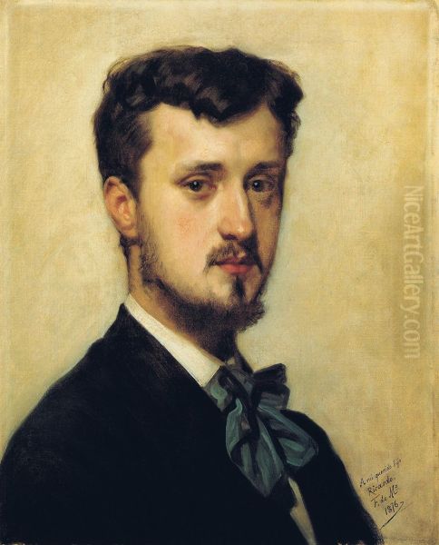 Portrait of the Spanish painterRicardo de Madrazo Oil Painting by Federico de Madrazo y Kuntz