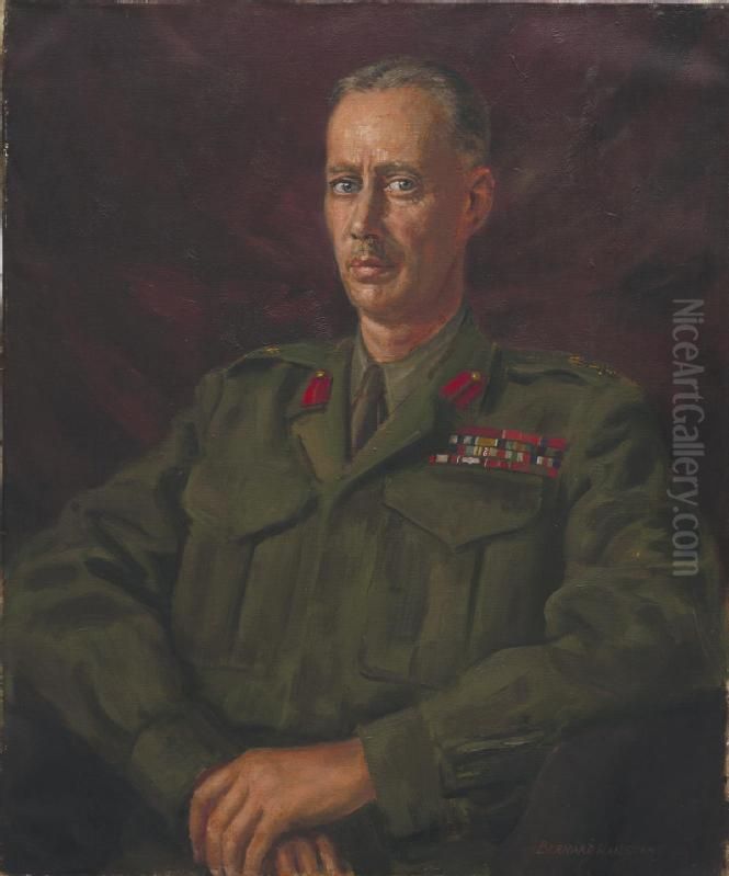 Lieutenant General Sir Miles Dempsey (1896-1969), KCB, KBE, DSO, MC Oil Painting by Bernard Hailstone