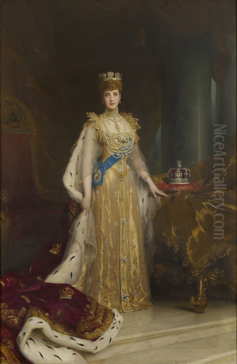 Portrait of QueenAlexandra of Denmark(1844-1925) Oil Painting by Luke Fildes