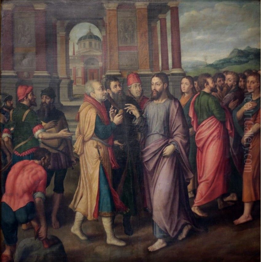 Render unto Caesar Oil Painting by Michiel Coxie