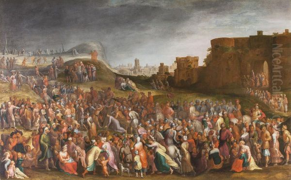 Christ on the Road to Calvary Oil Painting by Hans Jordaens