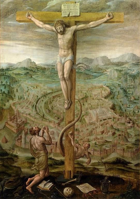 Allegory of salvation and sin. Oil Painting by Hans Vredeman de Vries