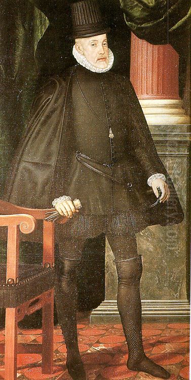 Felipe II de Espana Oil Painting by Juan Pantoja de la Cruz