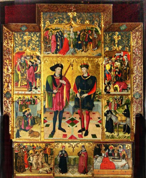 Retaule dels sants Abdo i Senen - Jaume Huguet Oil Painting by Jaume Huguet