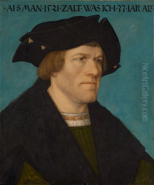 Portrait of a beardless man Oil Painting by Hans Maler Zu Schwaz