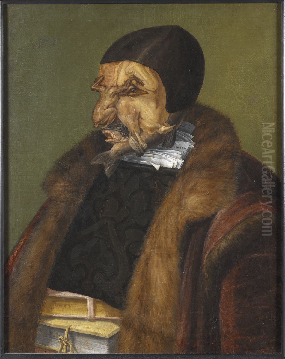 The Lawyer, possibly Ulrich Zasius, 1461-1536, humanist, jurist Oil Painting by Giuseppe Arcimboldo