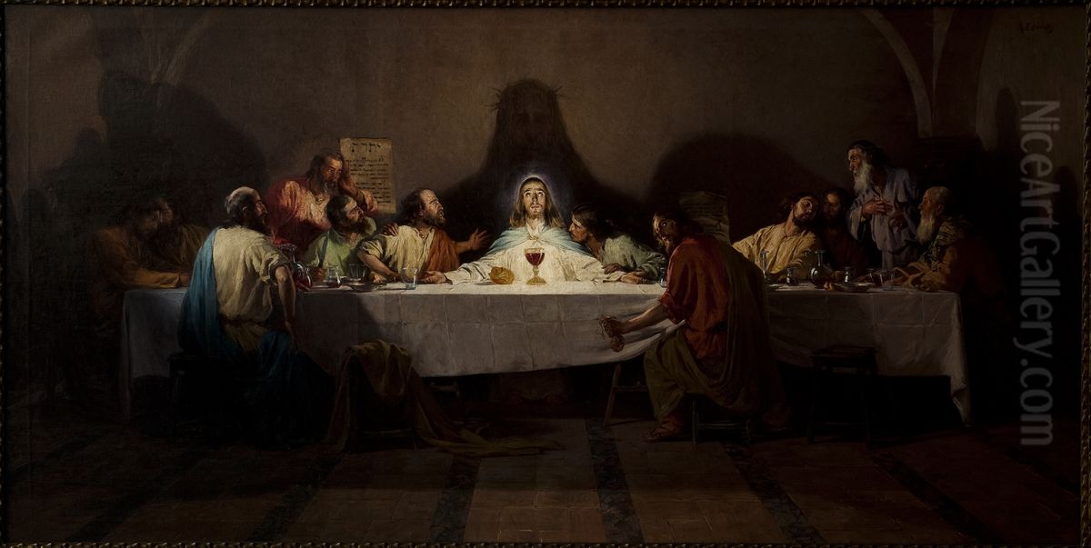 Last Supper Oil Painting by Antoni Estruch i Bros