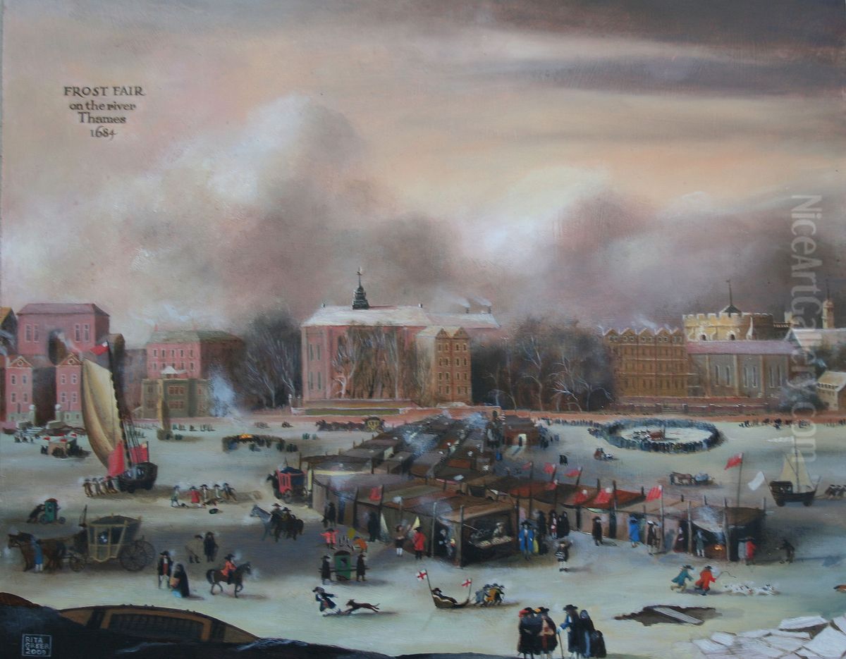 The Frost Fair Oil Painting by Rita Greer
