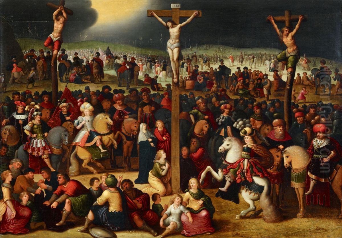 Calvary Oil Painting by Louis de Caullery