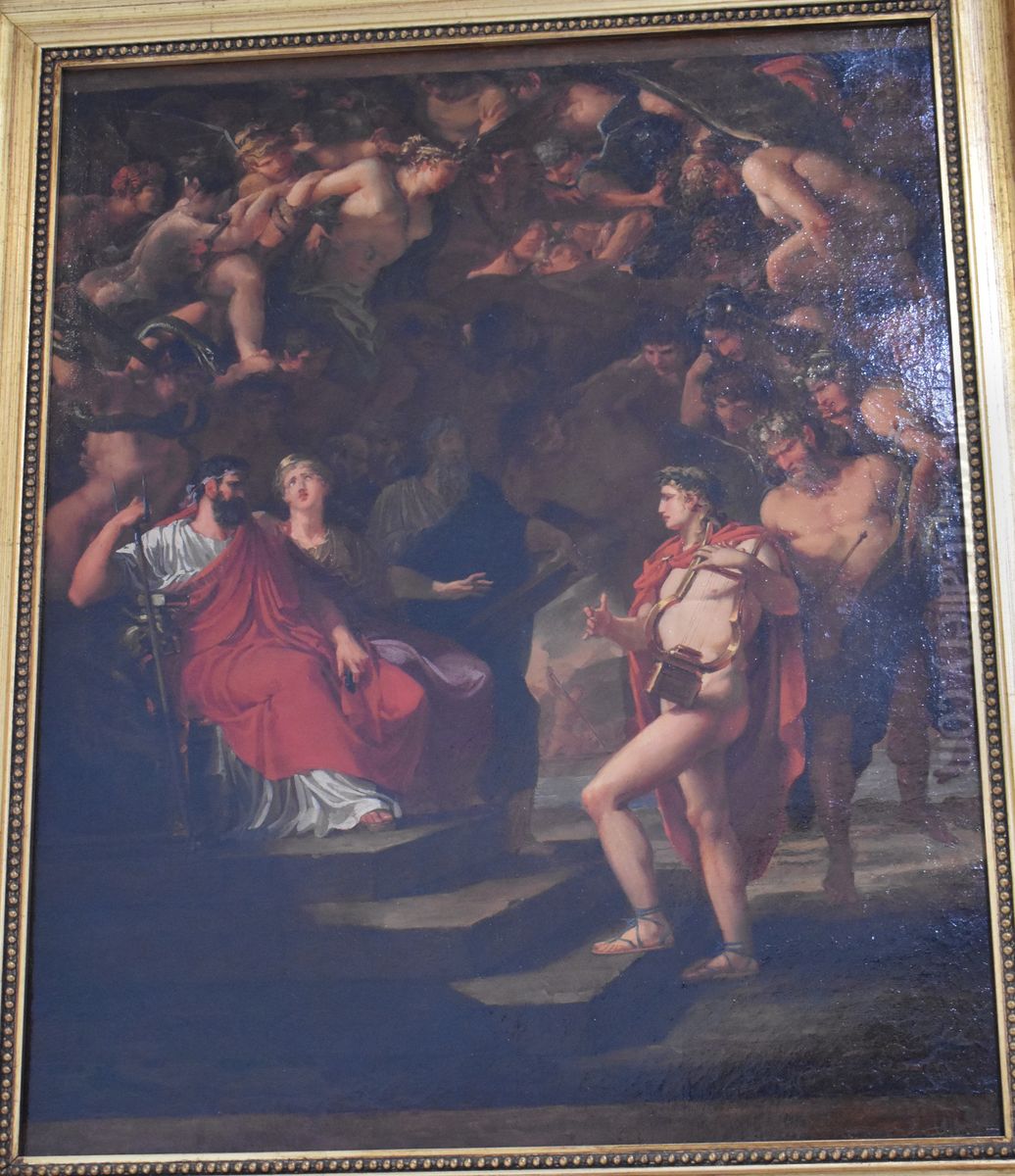 Orphee aux Enfers devant Pluton et Proserpine Oil Painting by Jacques Reattu