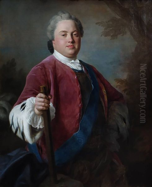 Elector Frederick Christian of Saxony (1722-1763) Oil Painting by Pietro Rotari