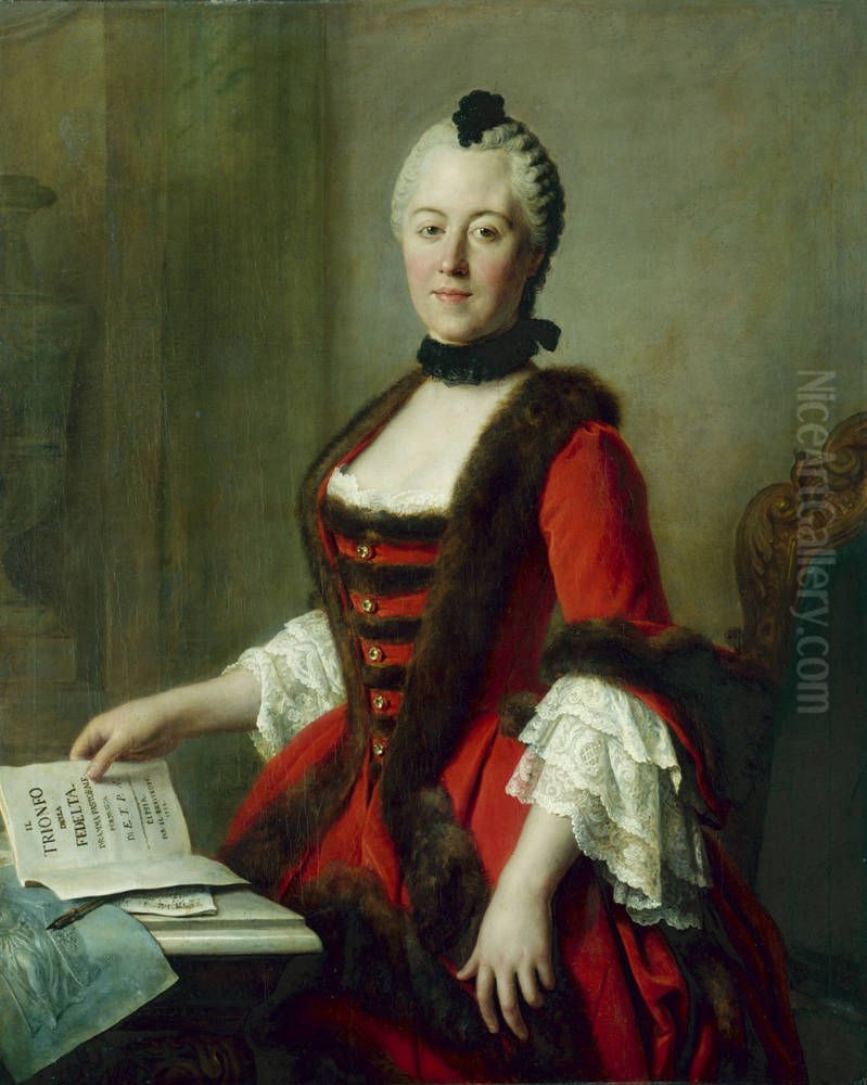 Maria Antonia of Bavaria, spouse of Elector Frederick Christian of Saxony Oil Painting by Pietro Rotari
