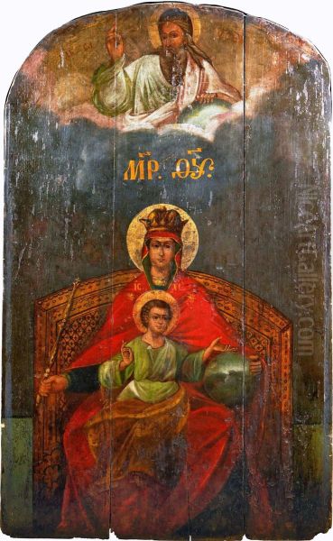 Our Lady Derzhavnaya Oil Painting by unknown