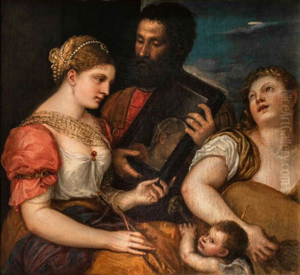 Allegory of Love Oil Painting by Titianand workshop