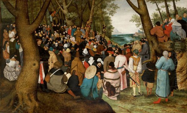 The Preaching of St. John the Baptist. Oil Painting by Pieter Brueghel the Younger