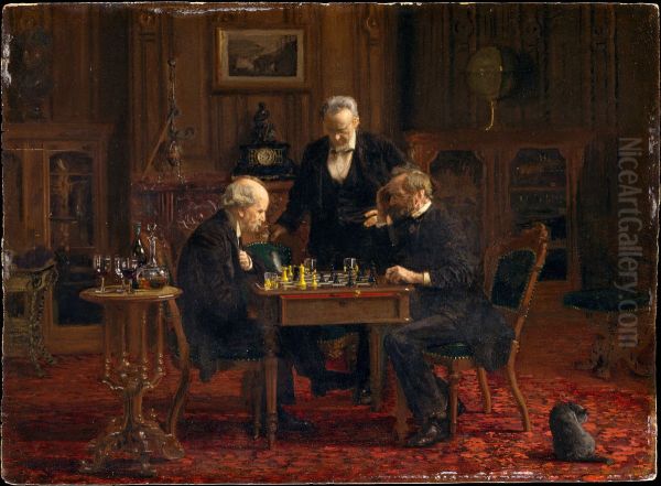 The Chess Players Oil Painting by Thomas Eakins