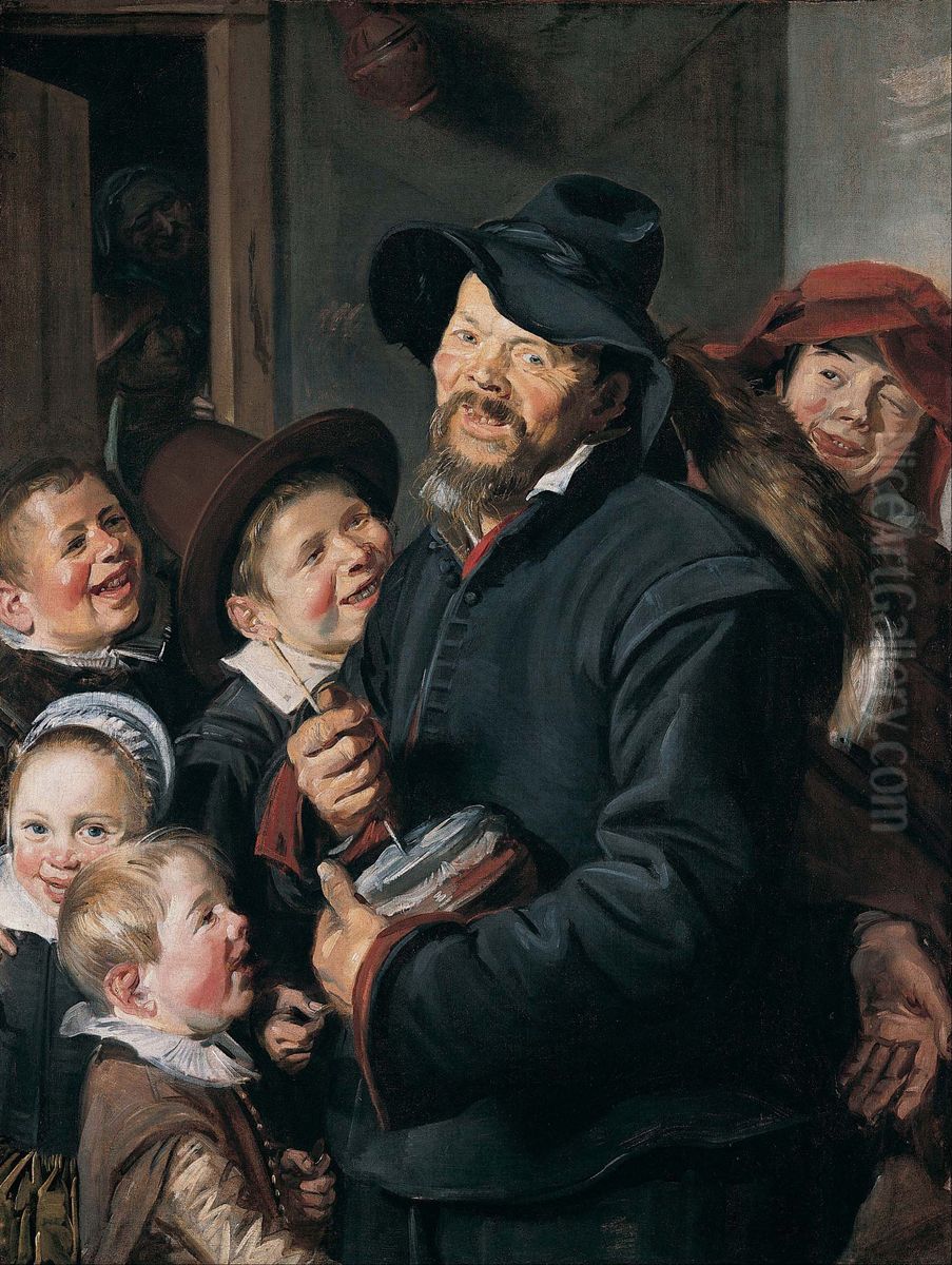 The Rommel-Pot Player Oil Painting by Frans Hals