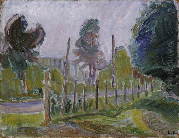 Landskapsstudie Oil Painting by Thorvald Erichsen
