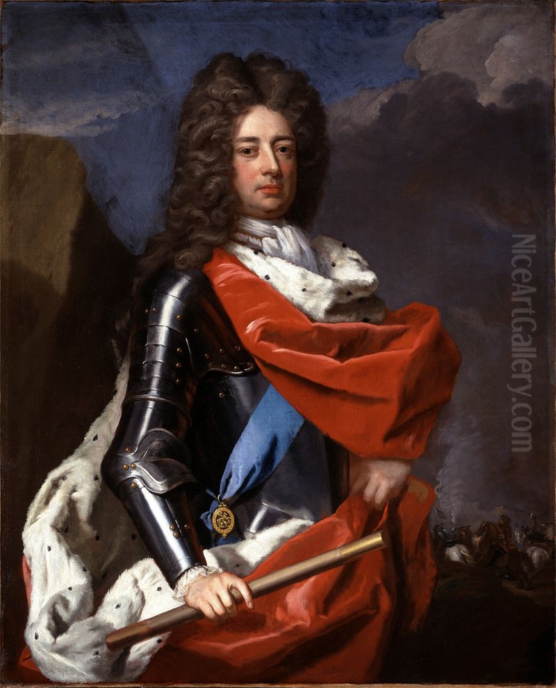 John Churchill (1650-1722), 1st Duke of Marlborough, Captain-General of the English Forces and Master-General of the Ordnance Oil Painting by Michael Dahl