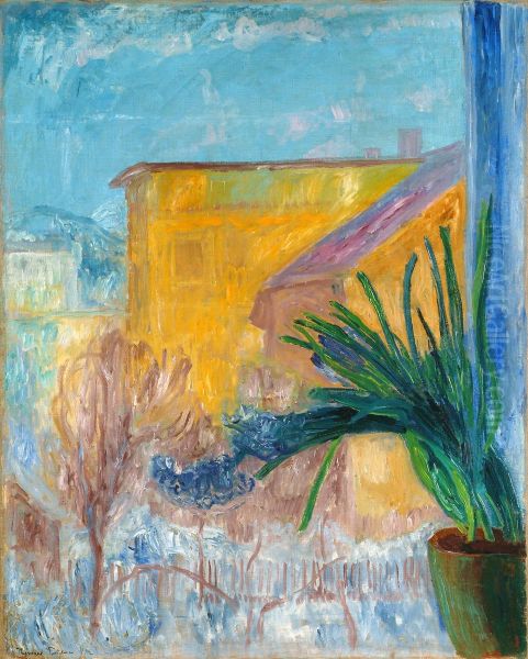 Vinter. Utsikt fra Breiseth Oil Painting by Thorvald Erichsen