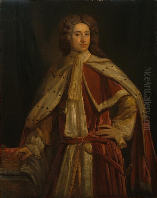 John Ker, 1st Duke of Roxburghe (c.1680-1741), Soldier and Secretary of State for Scotland (1716-1725) Oil Painting by Godfrey Kneller