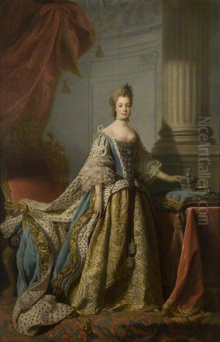 Charlotte Sophia of Mecklenburg Strelitz (1744-1818), Queen Consort of George III Oil Painting by Allan Ramsay