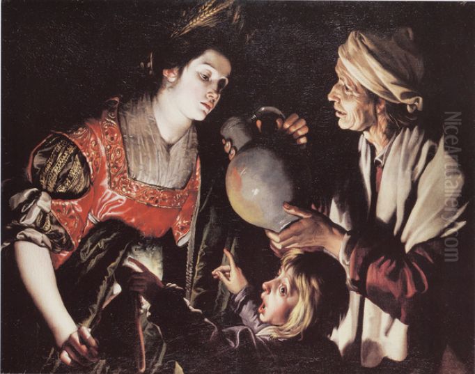 The goddess Ceres laughed at by the little boy Stellio Oil Painting by Jan Janssens