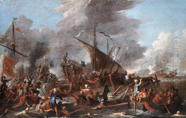 The Battle of Lepanto Oil Painting by Cornelis de Wael