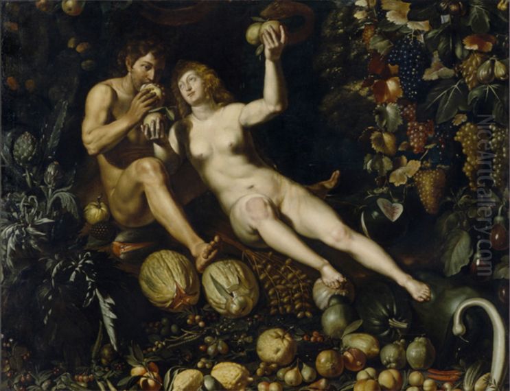 Adam and Eve Oil Painting by Louis Finson