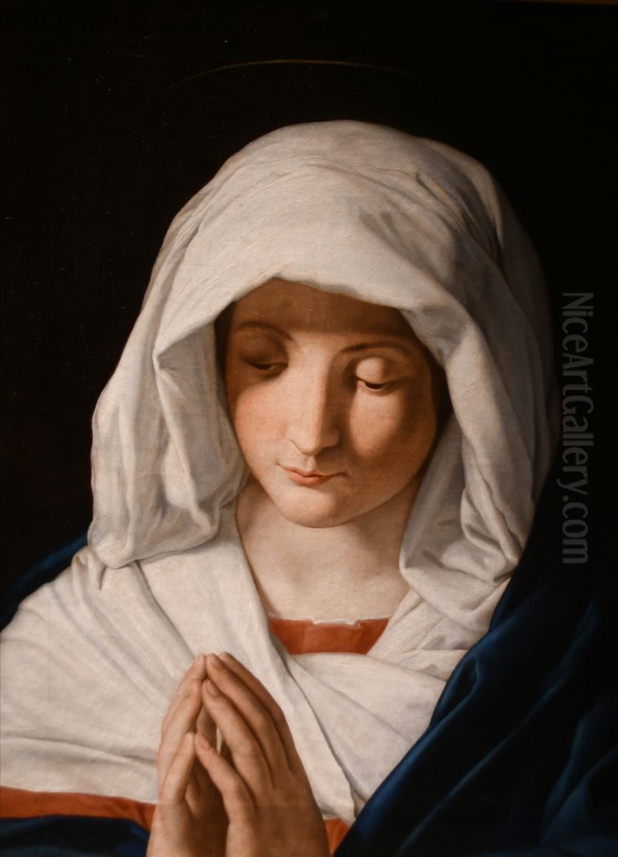 Madonna in preghiera Oil Painting by Giovanni Battista Salvi da Sassoferrato