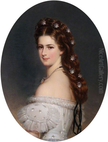 Elizabeth, Empress of Austria (1837-1898) Oil Painting by Franz Xavier Winterhalter