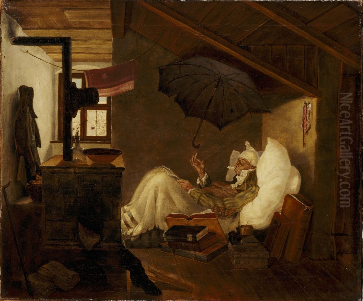 The poor poet Oil Painting by Carl Spitzweg