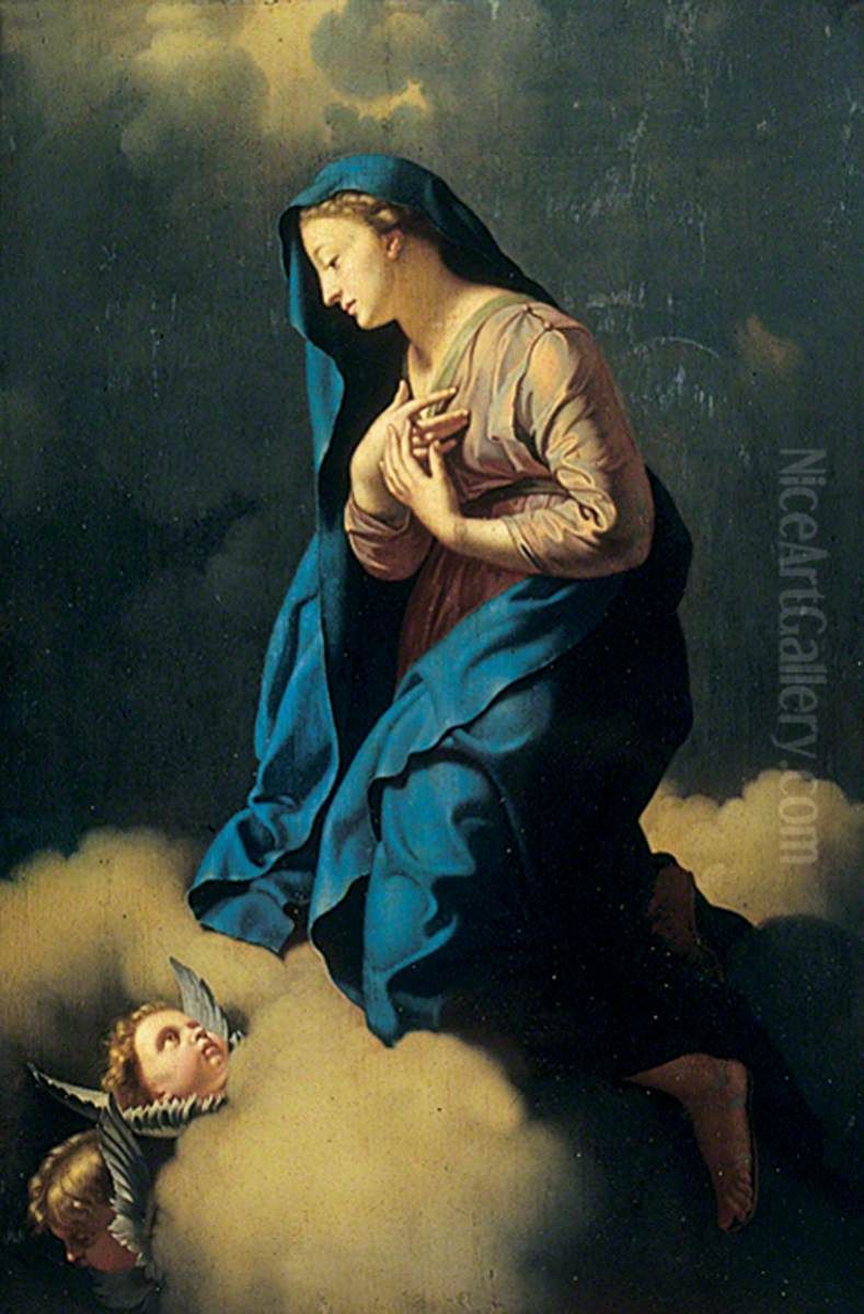 Mary Immaculata (Mary Annunciate Contemplating the Birth of Jesus) Oil Painting by Adriaen Van Der Werff