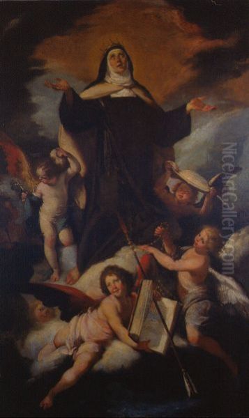 The Ecstasy of St Theresa) Oil Painting by Bernardo Strozzi