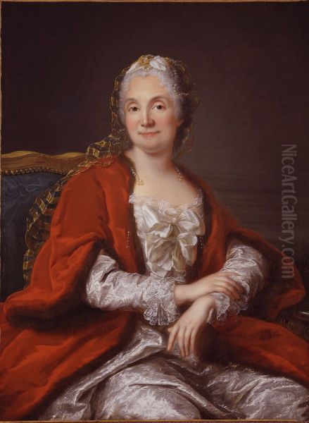 Presumed portrait of Madame Geoffrin Oil Painting by Marianne Loir